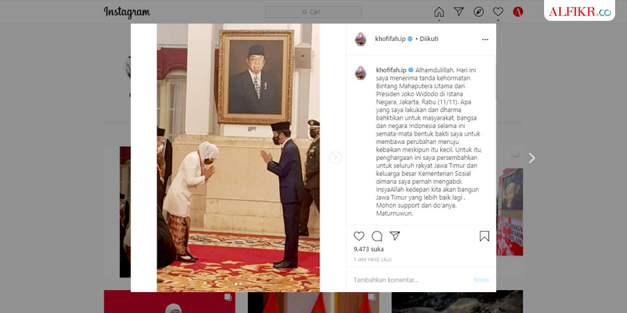 Terima Tanda Kehormatan dari Jokowi, Khofifah akan Bangun Jawa Timur Jadi Lebih Baik