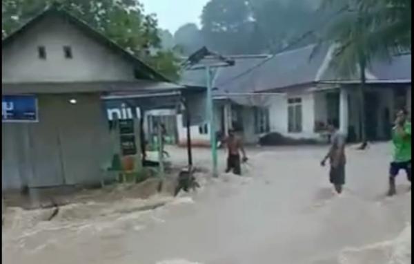 Hujan Deras Menyebabkan Rumah Warga Teredam Banjir